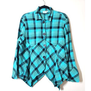 Mill Valley Clothing Womens Small Top‎ Asymmetric Lagenlook Art To Wear Linen